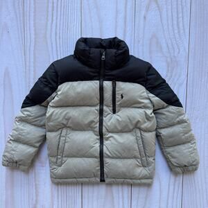 Polo Ralph Lauren Boy Size 6 Puffer Duck Down Jacket Coat Gray/Black **No Hood**
